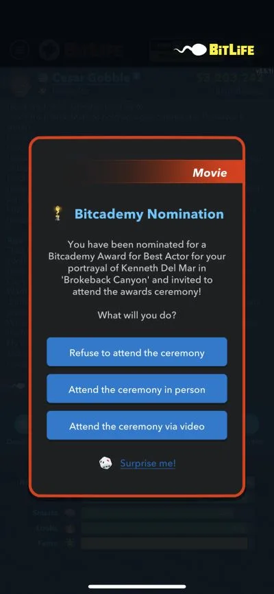 bitlife bitcademy nomination
