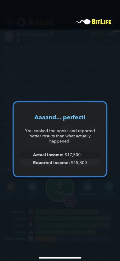 cooking the books in bitlife