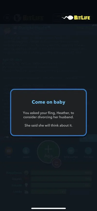 divorce request in bitlife