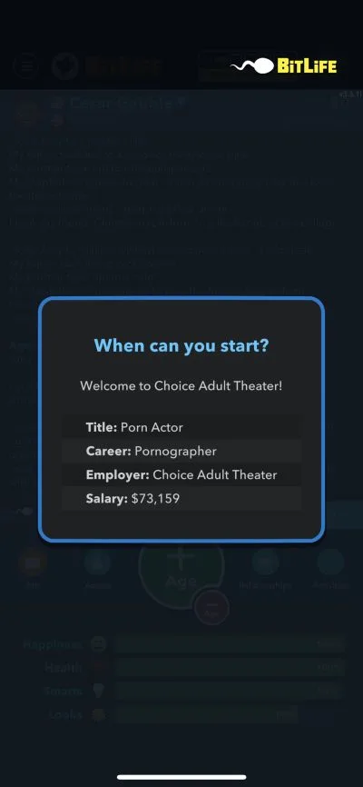 pornographer career in bitlife