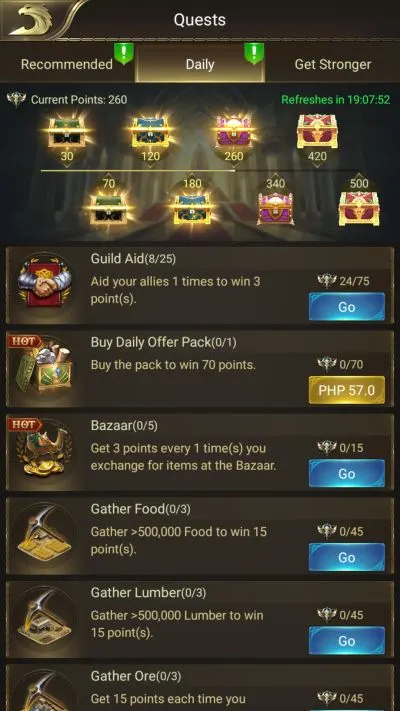 conquerors golden age daily chests