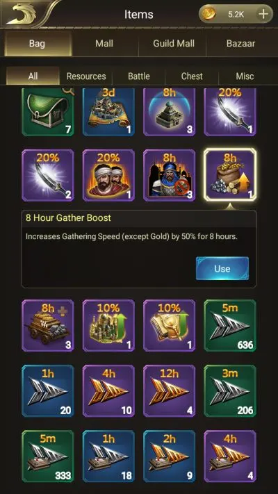 conquerors golden age gather boost