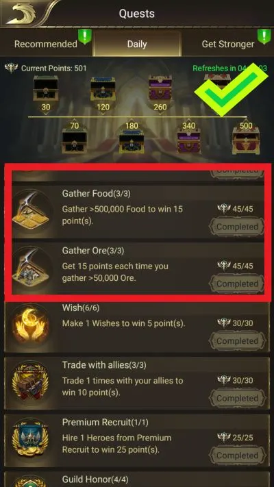 conquerors golden age maxed quests