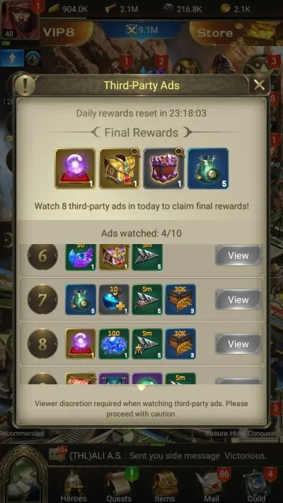 conquerors golden age third-party ads