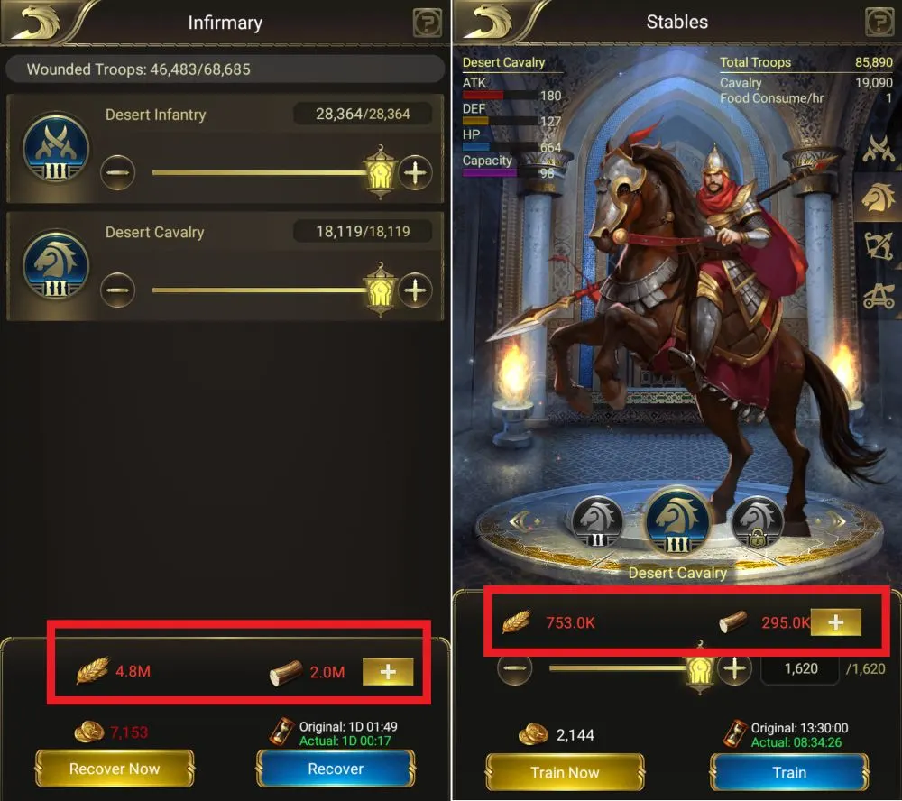 conquerors golden age war costs