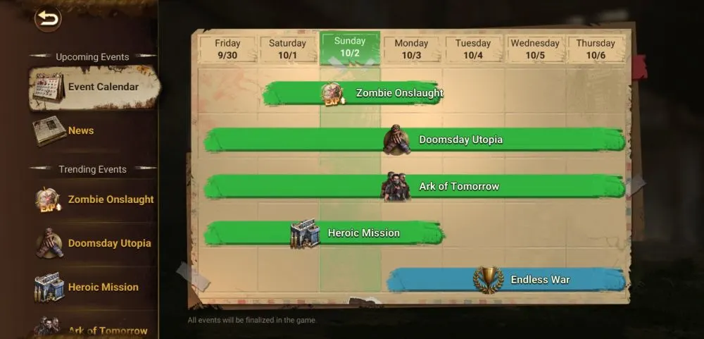 doomsday last survivors event calendar