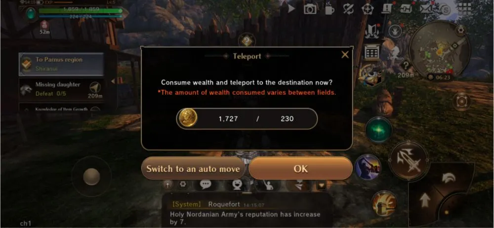 eternal kingdom battle peak teleport