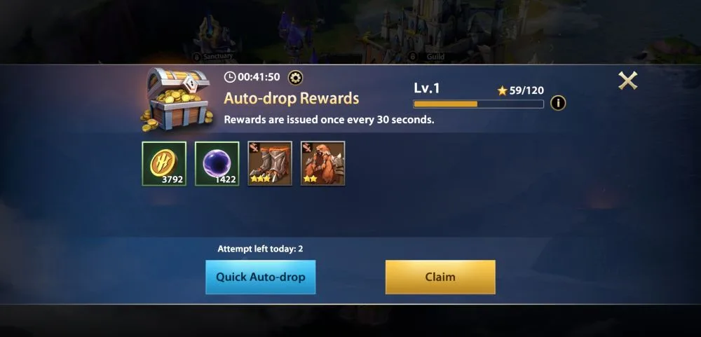 infinite magicraid auto-drop rewards