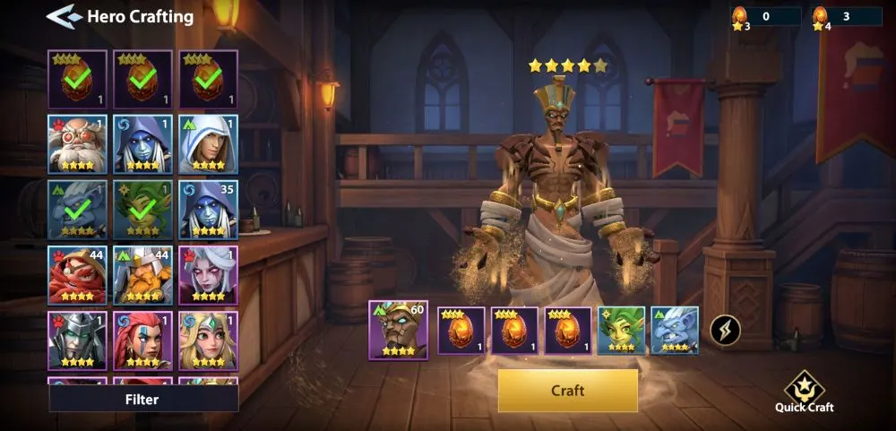 infinite magicraid hero crafting