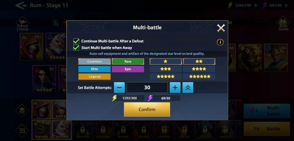 multi-battle in infinite magicraid