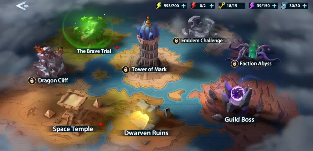 infinite magicraid world map