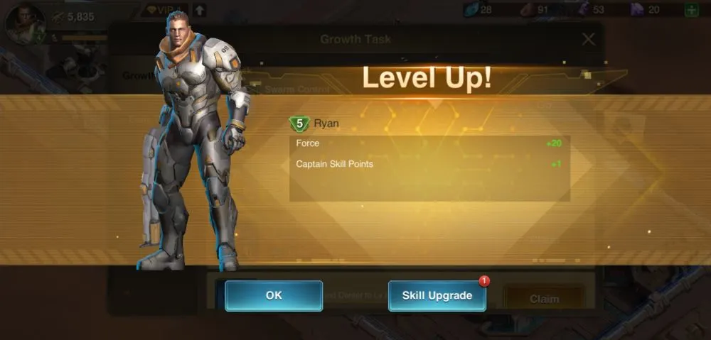 leveling up in marsaction infinite ambition