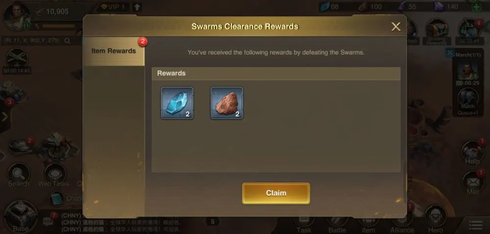 marsaction infinite ambition swarms clearance rewards