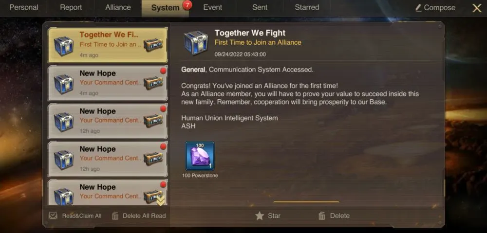 marsaction infinite ambition system rewards