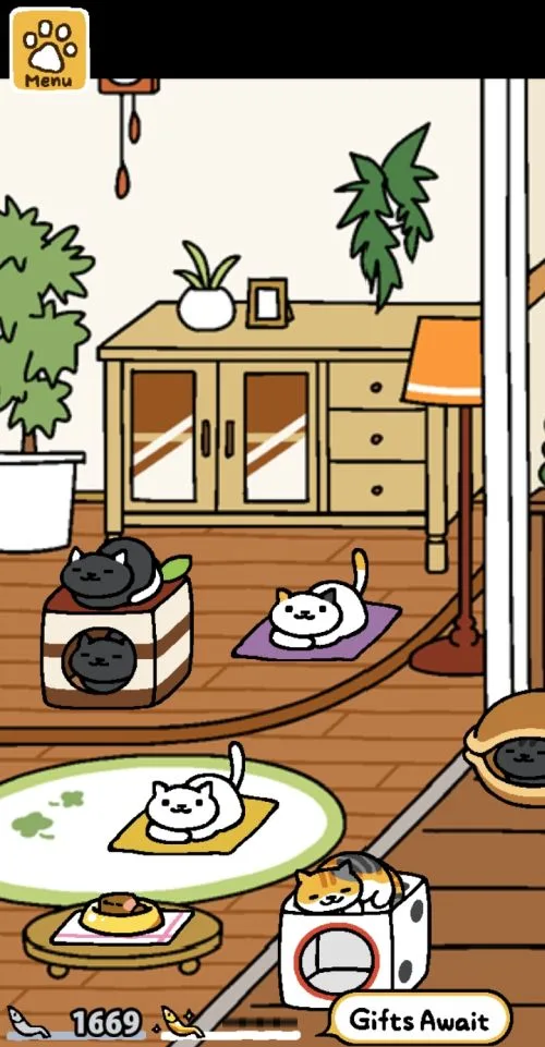 cats resting in neko atsume kitty collector