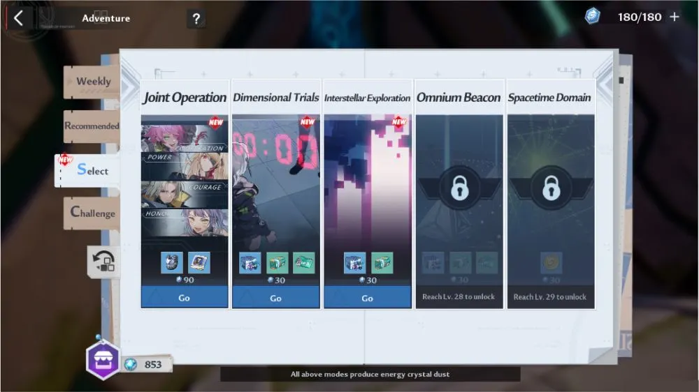 tower of fantasy select