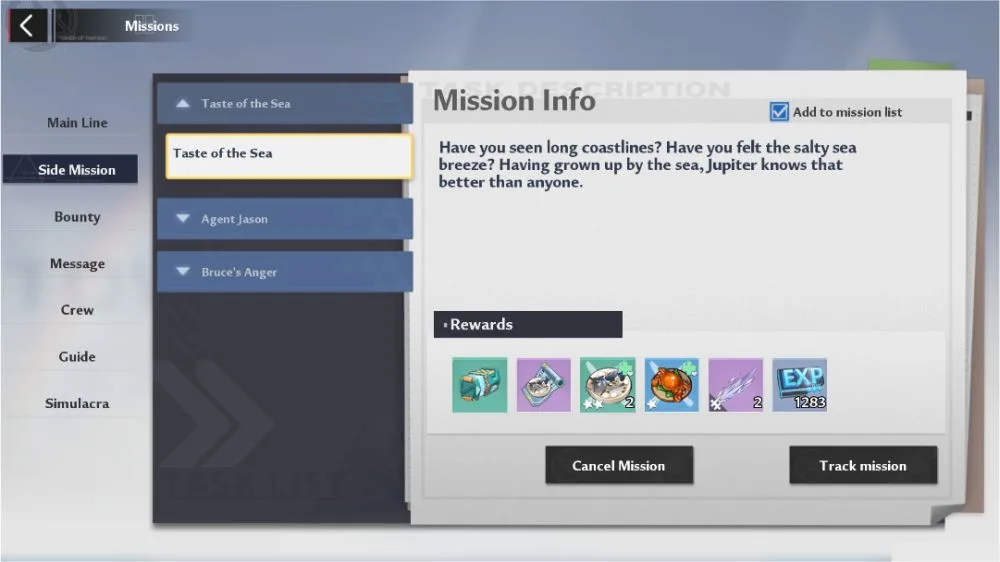 tower of fantasy side mission