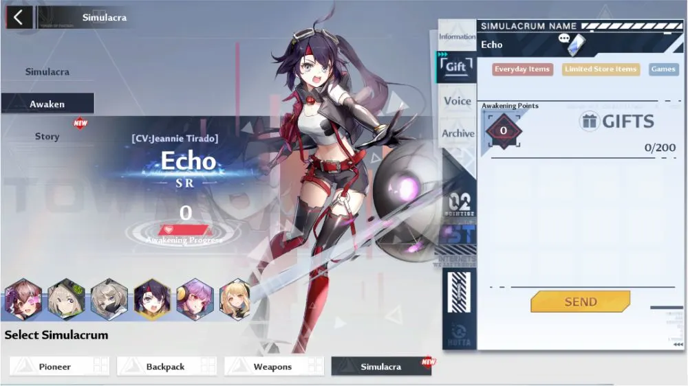 tower of fantasy simulacra gift