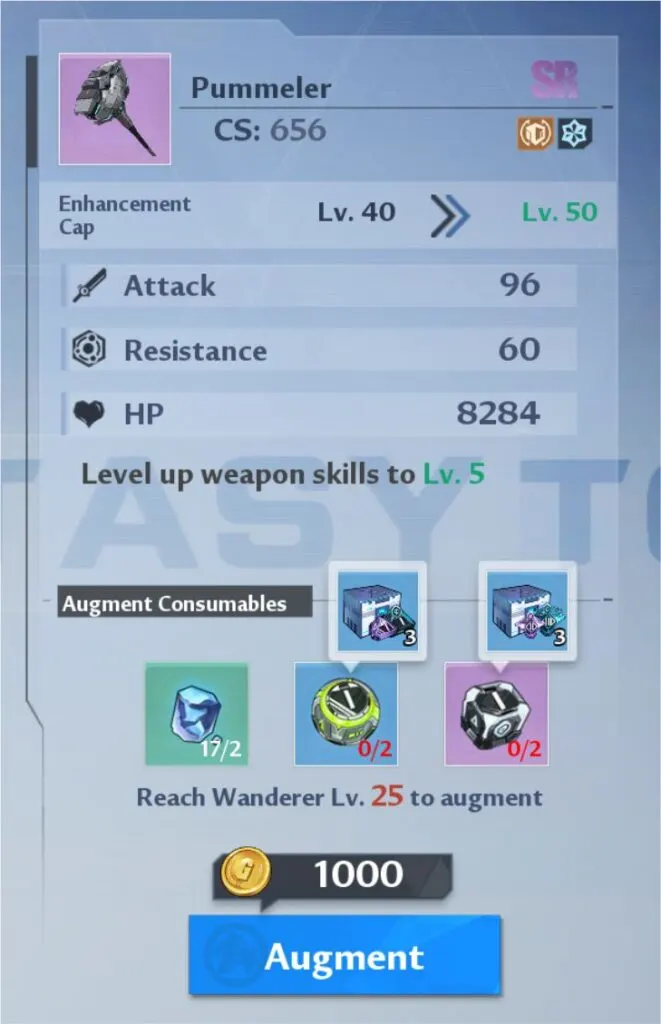 tower of fantasy weapon upgrade