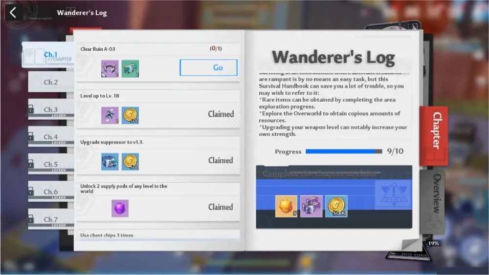 tower of fantasy wanderer's log