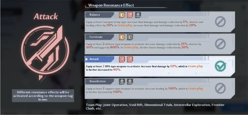 tower of fantasy weapon resonance