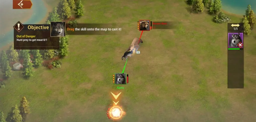 activating hero skill in wolf the wild kingdom