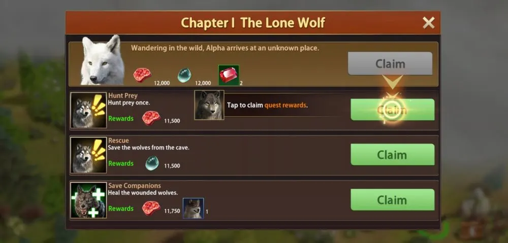 wolf the wild kingdom main quest