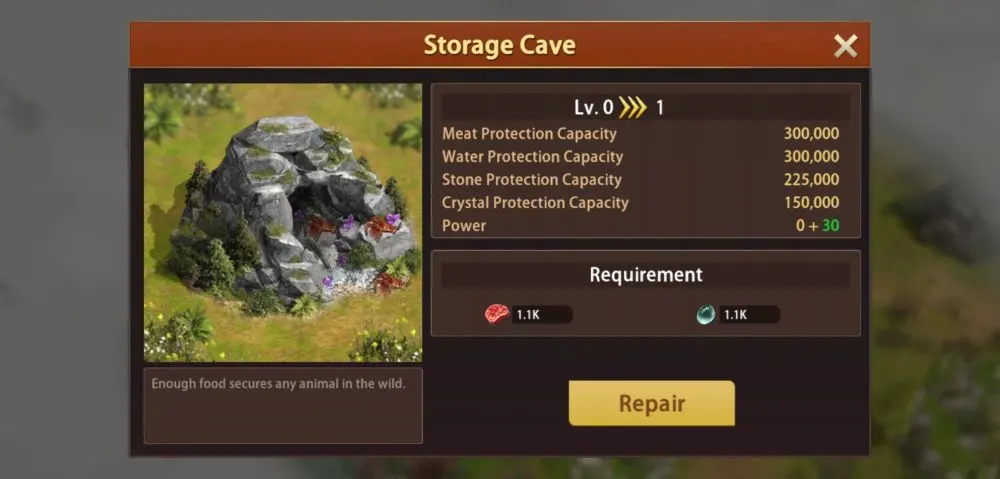 storage cave in wolf the wild kingdom
