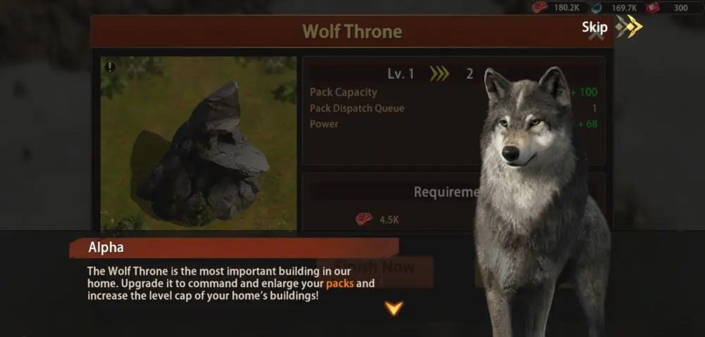 wolf throne in wolf the wild kingdom