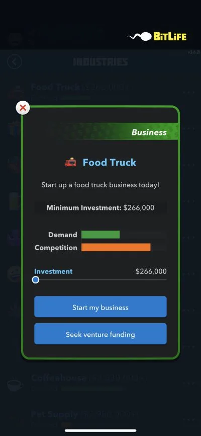 bitlife food truck