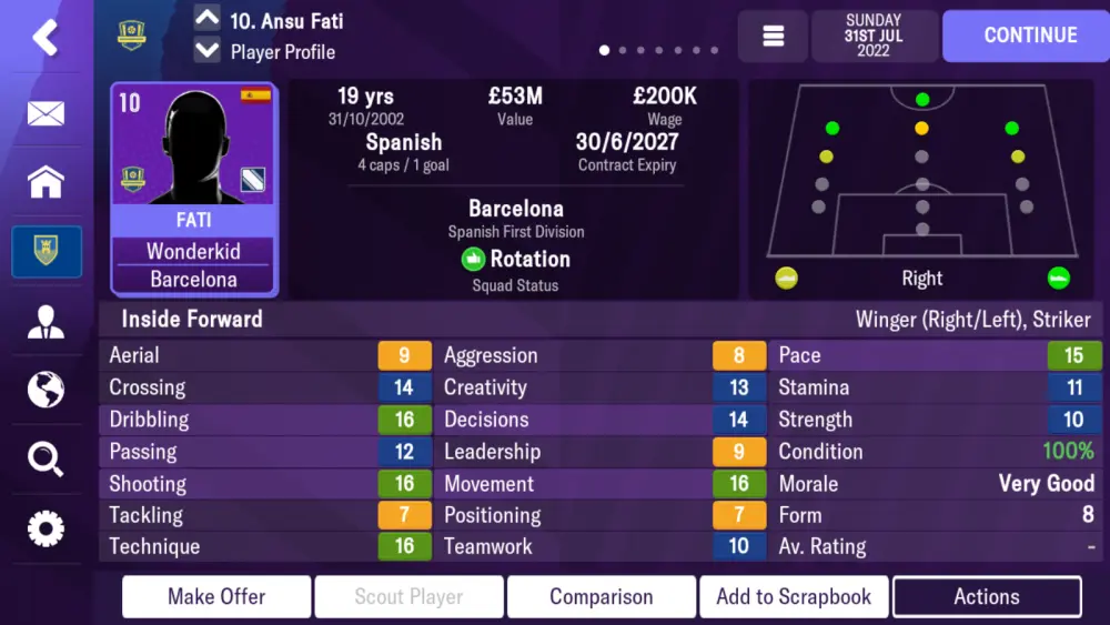 football manager 2023 mobile top striker