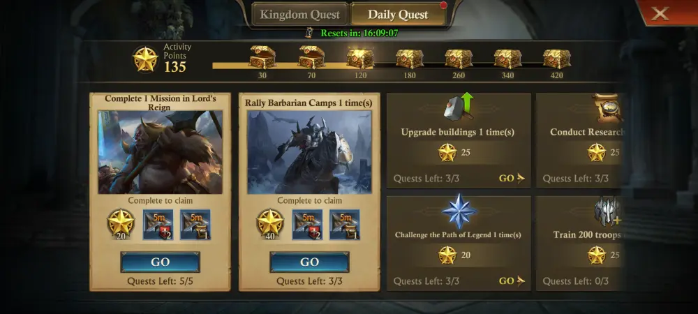 king of avalon frost and flame daily quests