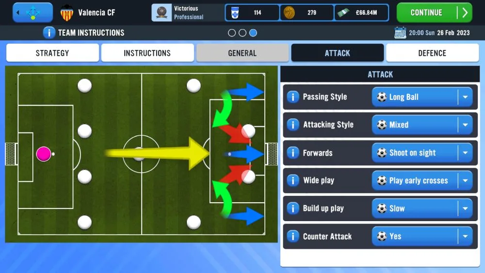 soccer manager 2023 attacking strategy