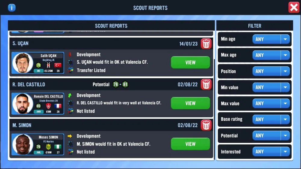 soccer manager 2023 scout reports