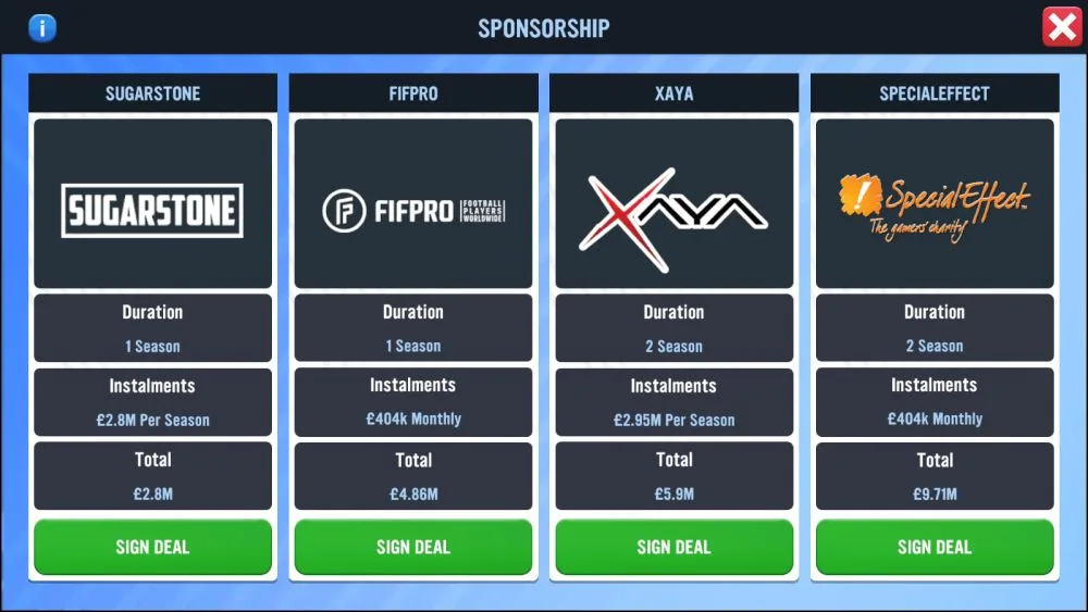 soccer manager 2023 sponsors