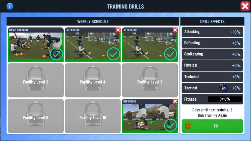 soccer manager 2023 training drills