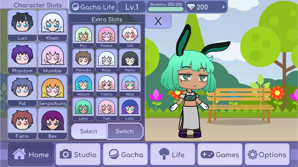 gacha life character slots