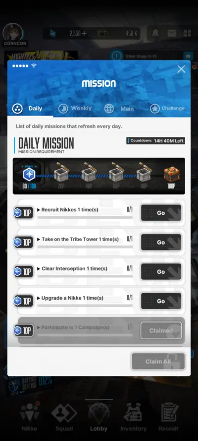 goddess of victory nikke dailies