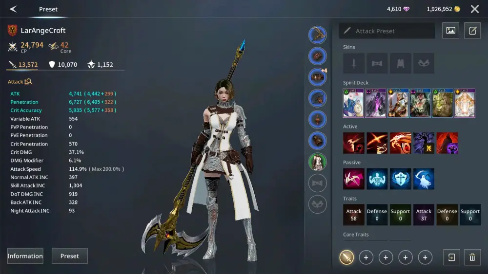 traha global character stats