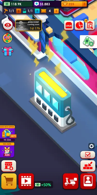 idle burger empire tycoon charging station