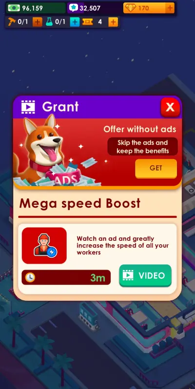 idle burger empire tycoon mega speed boost