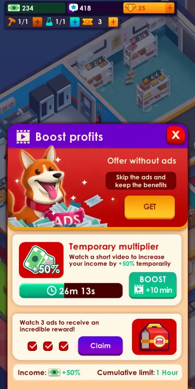 idle burger empire tycoon profit booster