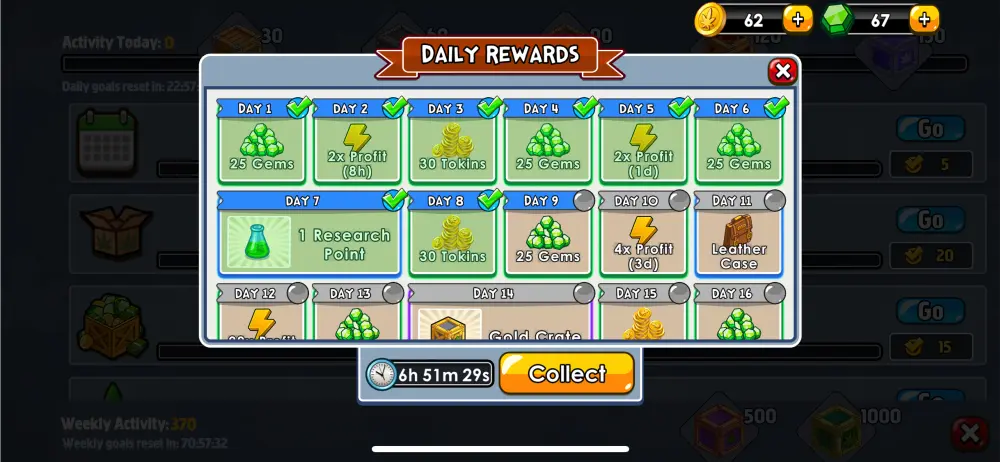 weed inc idle factory daily rewards