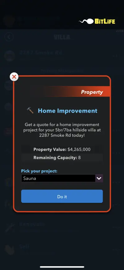 bitlife home improvement