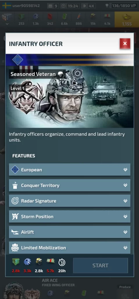 conflict of nations ww3 infantry officer