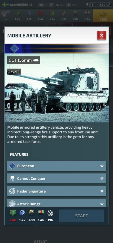conflict of nations ww3 mobile artillery