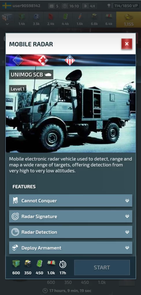 conflict of nations ww3 mobile radar