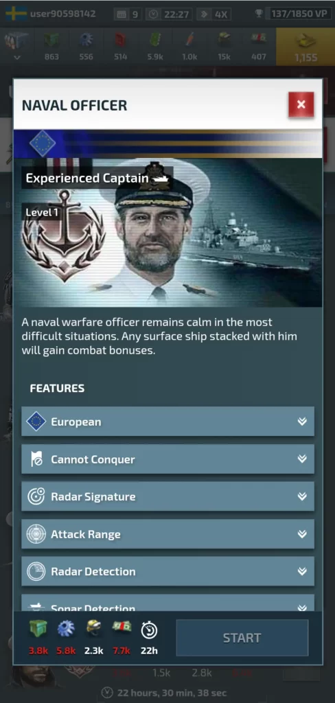 conflict of nations ww3 naval officer