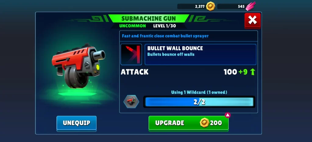 autogun heroes submachine gun upgrade