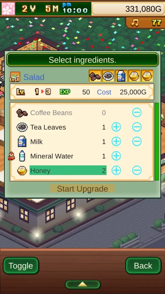 cafe master story ingredients